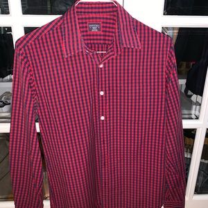 Untucket men’s shirt medium red and blue check